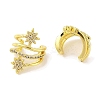 Brass Micro Pave Clear Cubic Zirconia Cuff Earrings for Women EJEW-I305-35G-2