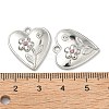 304 Stainless Steel Rhinestone Pendants STAS-L308-09P-3