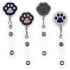 4 Pcs 4 Styles PVC Paw Badge Reel AJEW-CA0001-28B-1