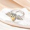Gothic Style Brass Micro Pave Clear Cubic Zirconia Cuff Rings for Women RJEW-U051-02B-GP-2