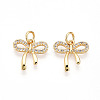 Brass Micro Pave Cubic Zirconia Charms KK-N257-43G-1