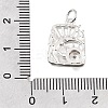 Brass Pave Clear Cubic Zirconia Pendants CU-CBAEEA8-31S-3