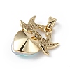 Real 18K Gold Plated Rack Plating Brass Micro Pave Cubic Zirconia Pendants KK-C015-03G-16-3