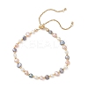 Natural Cultured Freshwater Pearl & Seed Beads Slider Bracelets for Women BJEW-JB13178-2