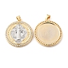 Rack Plating Brass Micro Pave Cubic Zirconia Pendants KK-C021-10G-01-1