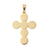 304 Stainless Steel Saint Benedict Medal Cross Pendants STAS-F012-12G-1