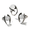 Natural Quartz Crystal Wings Adjustable Rings RJEW-K241-04AS-07-4