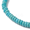 Synthetic Turquoise Rondelle & Natural Pearl Beaded Stretch Bracelets BJEW-JB09918-08-4