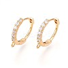 Brass Micro Pave Cubic Zirconia Hoop Earring Finding KK-N261-26G-1