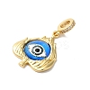 Rack Plating Brass Micro Pave Clear Cubic Zirconia European Dangle Charms KK--G504-22G-02-2