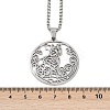 Ring with Cat Shape Pattern 201 Stainless Steel Pendant Necklaces for Men Women LS-NJEW-K283-13P-3