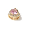 Brass Micro Pave Cubic Zirconia Beads KK-I276-46G-07-2