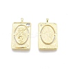 Brass Micro Pave Clear Cubic Zirconia Pendants KK-G432-19G-1