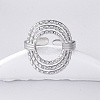 Oval 304 Stainless Steel Open Cuff Rings for Women RJEW-F174-05P-4