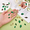 24Pcs 8 Styles Green Leaf Charm Pendant Alloy Enamel Leaves Charm Mixed Shape Pendant for  Jewelry Necklace Earring Making Crafts JX300A-2