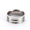 Tarnish Resistant 201 Stainless Steel Ring Core Blank for Inlay Jewelry Making RJEW-ZX002-05-10-1