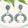 Alloy Synthetic Turquoise Dangle Stud Earrings EJEW-U053-09A-AS-2