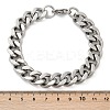 304 Stainless Steel Cuban Link Chain Bracelets for Women Men BJEW-D304-01P-3