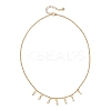 Natural Pearl Rice Pendant Bib Necklaces with 304 Stainless Steel Cable Chains NJEW-JN05944-4