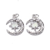 Brass Micro Pave Clear Cubic Zirconia Glass Pendants LS-ZIRC-C024-06P-03-1
