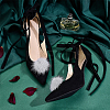 Faux Mink Fur Shoes Buckle Clip AJEW-WH0248-670B-4
