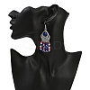 Alloy Glass Seed Beads Teardrop Chandelier Earrings EJEW-JE06509-02-2