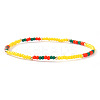 Summer Theme Glass Seed Bead & Brass Beads Stretch Bracelets MU3980-6-1