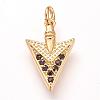 Brass Micro Pave Cubic Zirconia Pendants ZIRC-S053-52G-1