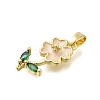 Brass Micro Pave Cubic Zirconia Pendants KK-V002-24G-02-2