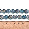 Half Electroplate Baking Paint Glass Beads Strands EGLA-K061-11A-AB09-2