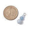 Natural Aquamarine Round Beaded Pendants PALLOY-JF02867-13-2