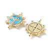 Rack Plating Brass Micro Pave Clear Cubic Zirconia Connector Charms KK-C041-29G-2