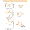 12Pcs 6 Style 201 Stainless Steel Laser Cut Pendants STAS-DC0006-37-5