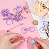 20Pcs 2 Styles Baking Paint Zinc Alloy Keychain Claspsp with Iron Bar Beadable Keychain FIND-SC0009-54B-3