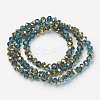 Electroplate Transparent Glass Beads Strands X-EGLA-A034-T6mm-O03-2