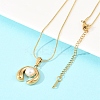 304 Stainless Steel with Acrylic Imitation Pearl Pendant Necklaces NJEW-H088-05A-G-3