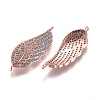 Brass Micro Pave Cubic Zirconia Links connectors ZIRC-K081-57RG-1