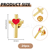 24Pcs Cross with Heart Alloy Enamel Lapel Pin Backs for Backpack Clothes JEWB-FG0001-59G-7