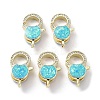 Rack Plating Brass Micro Pave Cubic Zirconia Lobster Claw Clasps KK-C041-03B-G-1
