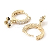 Brass with Cubic Zirconia Dangle Hoop Earrings EJEW-G362-05KCG-2