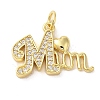 Brass Micro Pave Clear Cubic Zirconia Pendants FIND-Z041-11C-1