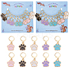 Pet Theme Alloy Enamel Dog Paw Print Charm Locking Stitch Markers HJEW-PH01706-1