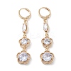 Rack Plating Golden Brass Dangle Leverback Earrings EJEW-A030-02D-G-1