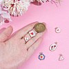 6Pcs 6 Styles Brass Enamel Pendants KK-PH0014-11-3