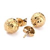 Ion Plating(IP) Textured Round Bead 304 Stainless Steel Stud Earring Findings LS-X-EJEW-O104-01G-2