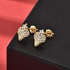 Ice Cream Brass Micro Pave Clear Cubic Zirconia Stud Earrings EJEW-A135-13G-3