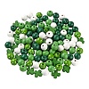 160Pcs 5 Style Irish Theme Painted Natural Wood Beads X1-WOOD-LS0001-48-2