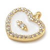 Rack Plating Brass Micro Pave Clear Cubic Zirconia with Enamel Charms KK-G515-12A-3