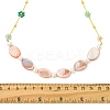 Dyed Natural Freshwater Shell Oval Beaded Necklaces NJEW-JN06336-4
