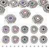 10Pcs 5 Colors Tibetan Style Flat Round Alloy with Resin Decorative Rivets BUTT-TA0001-31B-2
